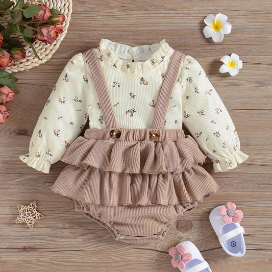 2Pc Kids Baby Girl Summer Spring Floral Bohemian Suit Set - BabyHaven