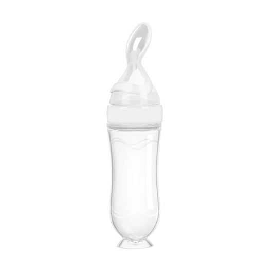 Safe Useful Silicone Baby Bottle With Spoon For Feeding - BabyHaven