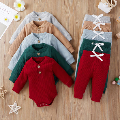 16 Colors Baby Solid Knit Sets Newborn Infant Outfit 0-24M