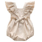 Adorable Linen Baby Clothes Ruffles Lace Sleeve Bodysuit