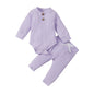 16 Colors Baby Solid Knit Sets Newborn Infant Outfit 0-24M