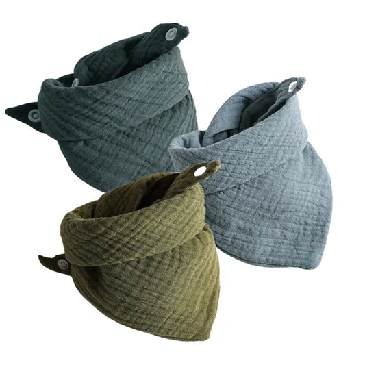 3Pcs/lot Baby Muslin Bibs  Soft Cotton Solid Color Bibs Saliva Towel Boys Girls Feeding Apron Bandana Drool Stuff Bibs