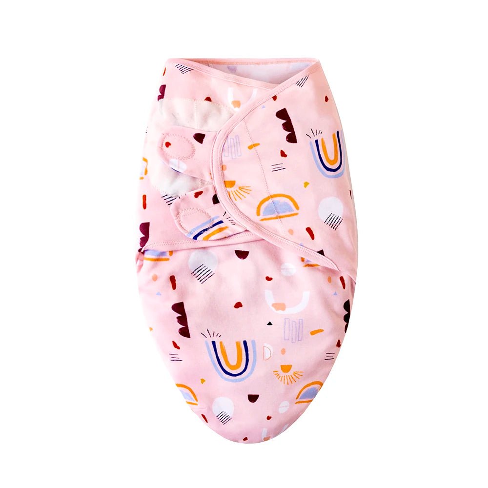 Baby Blanket Hat Set Cartoon Printed Cotton Newborn Swaddle - BabyHaven