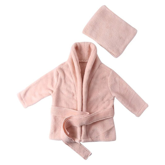 Baby Photography Props Baby Hooded Robe With Belt Bathrobes Bath Towel Cucumber slipper Set Creative Photo Outfit for 0 - 3 Moths - BabyHaven