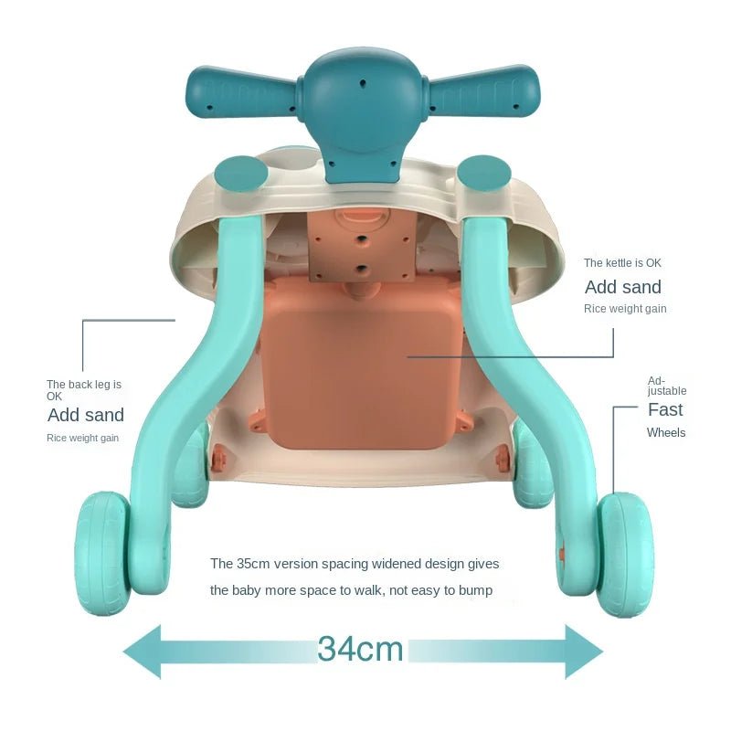 LazyChild Baby Walker Trolley Multi - Function Three - In - One - BabyHaven