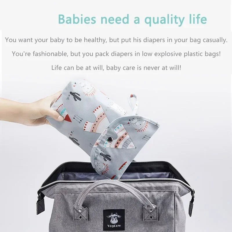 Reusable Baby Diaper Bag Pram Hanging Nappy Bag Waterproof Mommy Handbag Large Capacity Diaper Caddy Baby Essentials - BabyHaven
