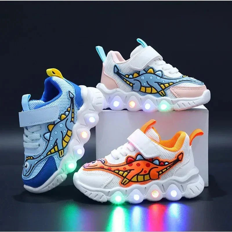 Animal print sneakers with lights for kids - Playful Steps.