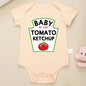 Funny Cute Baby Tomato Ketchup Bodysuit 100% Cotton Red