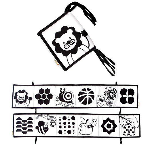 Sensory Cloth Book Baby Toys 0 12 Months Black White Montessori - BabyHaven