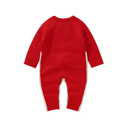 Baby Boys Christmas Rompers Reindeer Knitted Infantil Jumpsuits Toddler Girls New Year's Costume Children Overalls Clothes 0-2