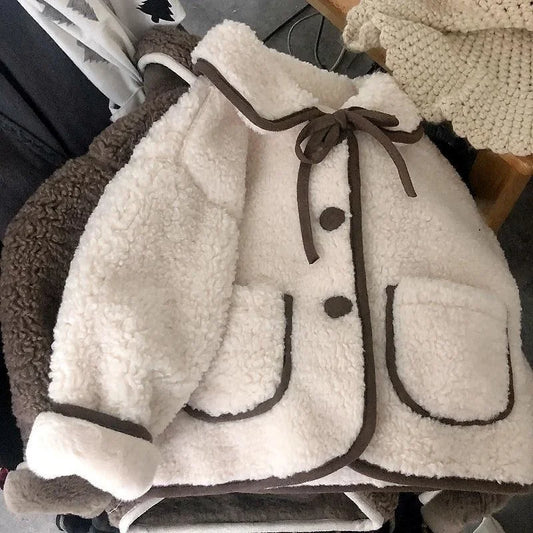 Baby Girls Warm Winter Coats Faux Fur Teddy Coat Lamb Kids Clothes Infant Overcoat Snow Suit Girls Boys Clothing 2 3 4 6 7 Years