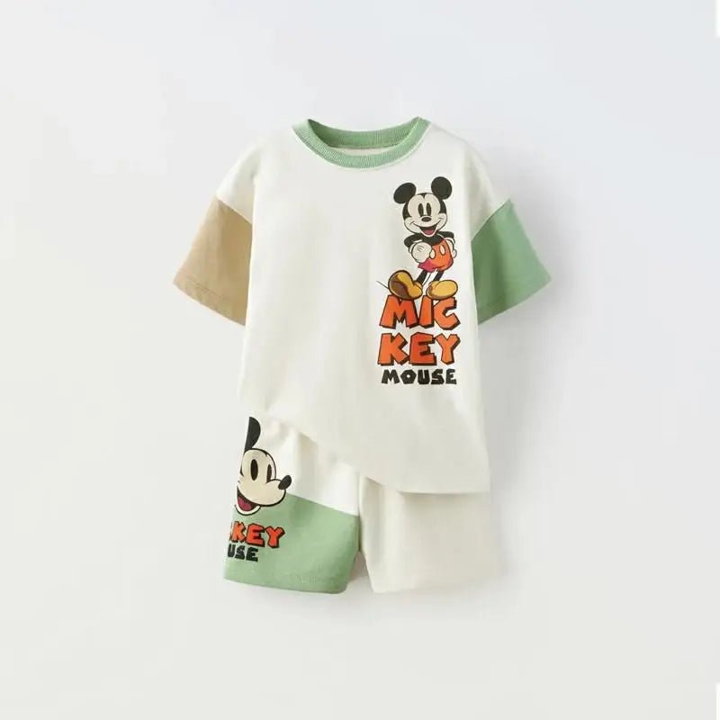Simba Printed Boys Tracksuit Summer Short Sleeve Suit Children's Loose Fashion Baby T-Shirt Outfit - BabyHaven