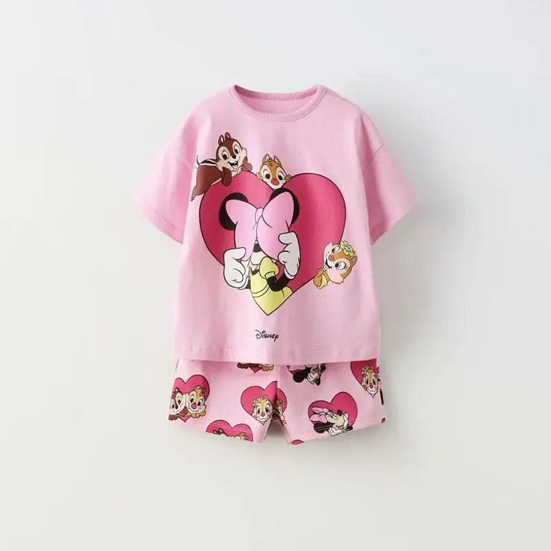 Simba Printed Boys Tracksuit Summer Short Sleeve Suit Children's Loose Fashion Baby T-Shirt Outfit - BabyHaven