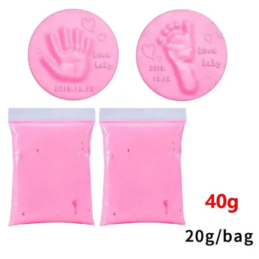 20/40g Baby DIY Hand and Footprint Soft Clay Fluffy Material - BabyHaven