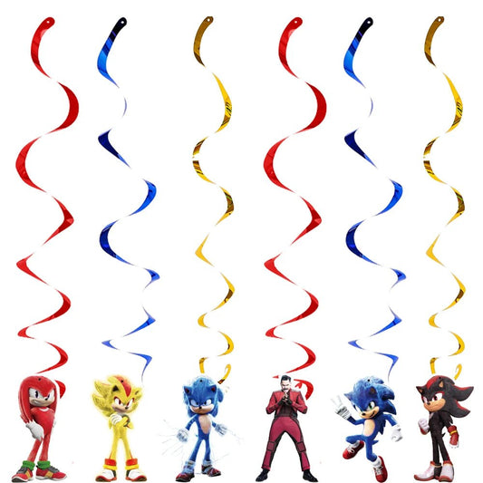 Cartoon Sonics Party Supplies Disposable Plates Tablecloth Cake Topper Banner for Kids Birthday Decor - BabyHaven