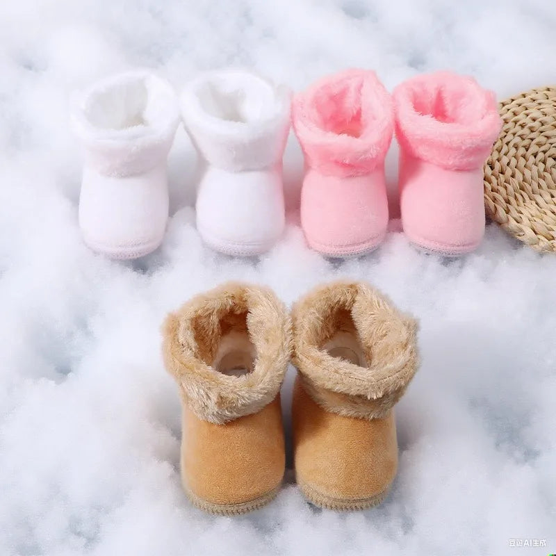 Cozy First Walkers! Warm Fleece Baby Booties with Non-Slip Soles for Infants 0-12 Months, Unisex Winter Socks