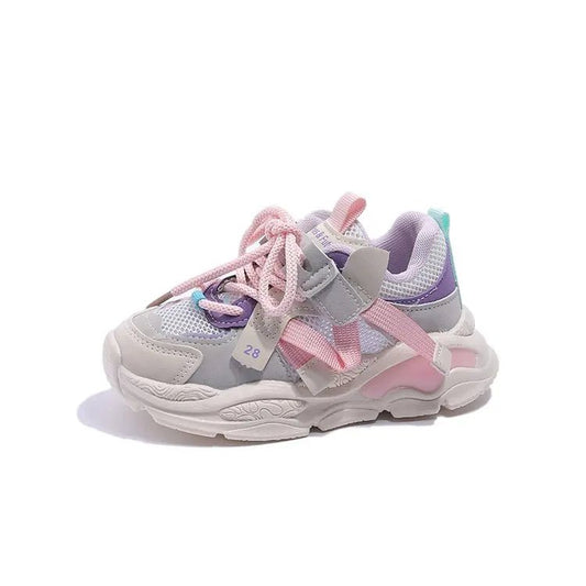 Kids Sport Shoes Fashion Cross - tied Mesh Breathable Boys Sneakers Spring Autumn Children Girls Outdoor Running Shoes - BabyHaven
