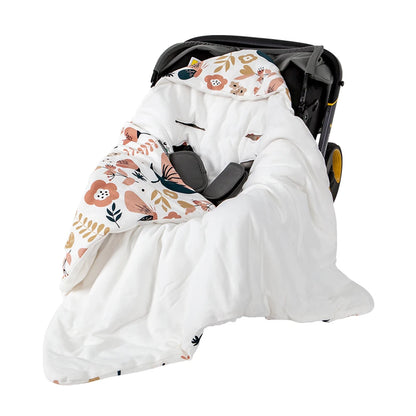 Baby Wrap Blanket For The Newborn With Windproof Hooded In A Infant Car Seat Winter Warm Envelope For Discharge 0-12 Months