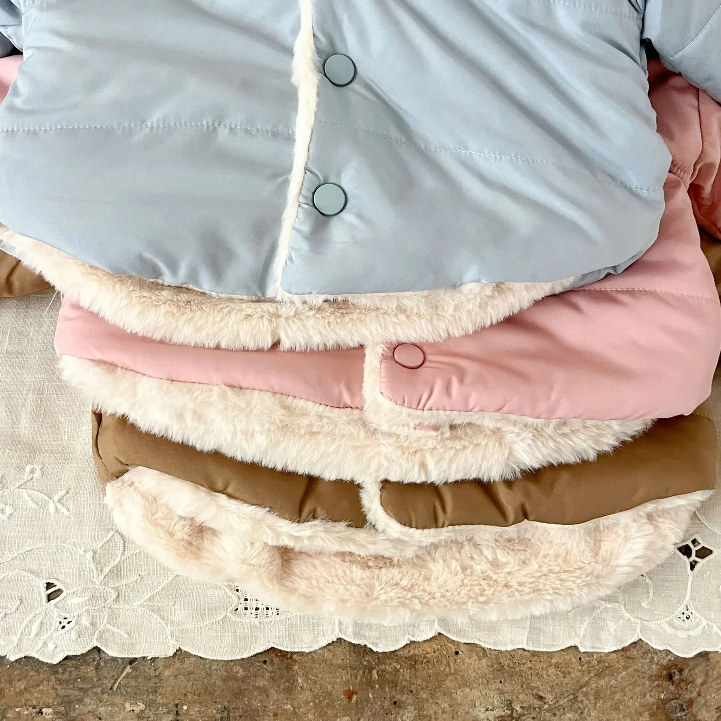 Korean Style Baby Boys Girls Winter Coat Fleece Lined Thickened Cotton Padded Jacket Cute Bear Ear Hooded Warm Outerwear