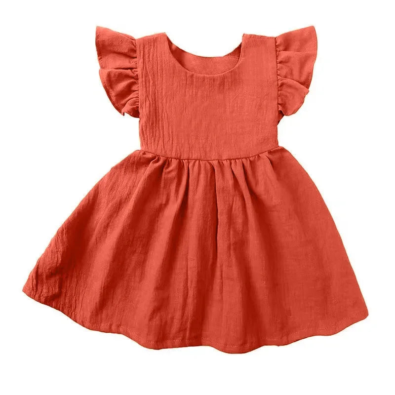 0-5Yrs Children Girls Ruffles Dress Casual Summer Outfit