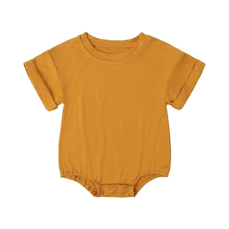 Infant Bamboo Fiber Romper Summer Essential Solid Color Customized T-Shirt Short Sleeve Newborn Bodysuit Baby Jumpsuit 3 - 24 Months - BabyHaven
