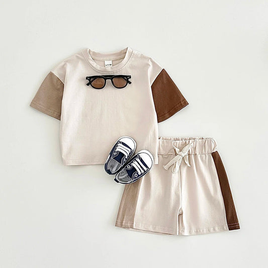Newborn Baby Boy Set Summer Children Clothes T-Shirt+Pant 2Pcs Kids Solid Short Sleeve Elastic Waist Suit Toddle Girl Clothes - BabyHaven