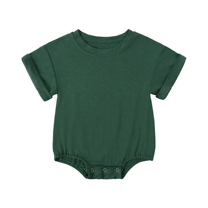 Infant Bamboo Fiber Romper Summer Essential Solid Color Customized T-Shirt Short Sleeve Newborn Bodysuit Baby Jumpsuit 3 - 24 Months - BabyHaven