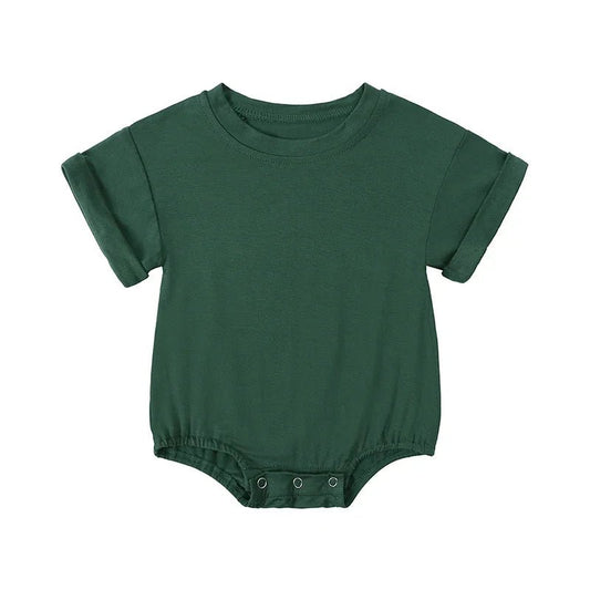 Infant Bamboo Fiber Romper Summer Essential Solid Color Customized T-Shirt Short Sleeve Newborn Bodysuit Baby Jumpsuit 3 - 24 Months - BabyHaven