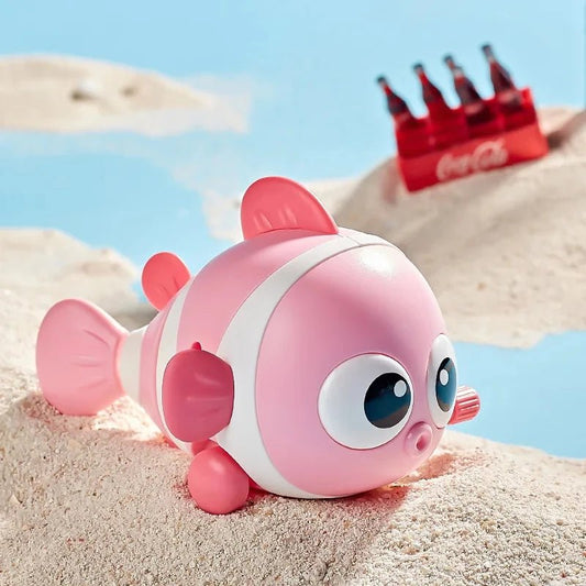 Baby Toys Wind Up Fish Toys Tail Wagging Fish Kids Bath Toys Development Learning Tummy Time Crawling Toy for Babies 6 12 - BabyHaven