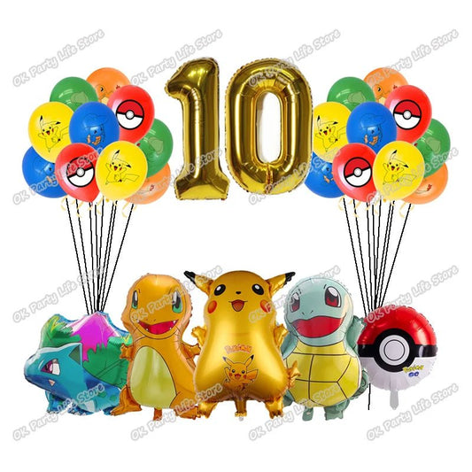 Pokemon Birthday Party Decoration Pikachu Lightning Balloon Set - BabyHaven