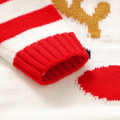0-18m Christmas Baby Unisex Rompers Winter Reindeer Knitted Newborn Boys Girls Long Sleeve Jumpsuits One Pieces Infant Playsuits