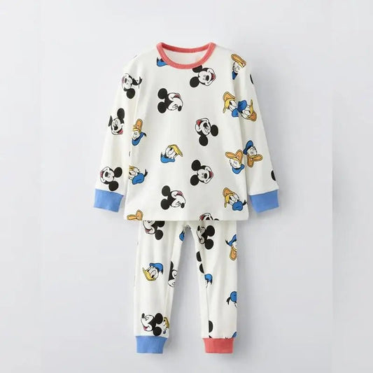 Full Print Minnie Mouse Baby Girls 2 Piece Autumn Pjs Set - BabyHaven