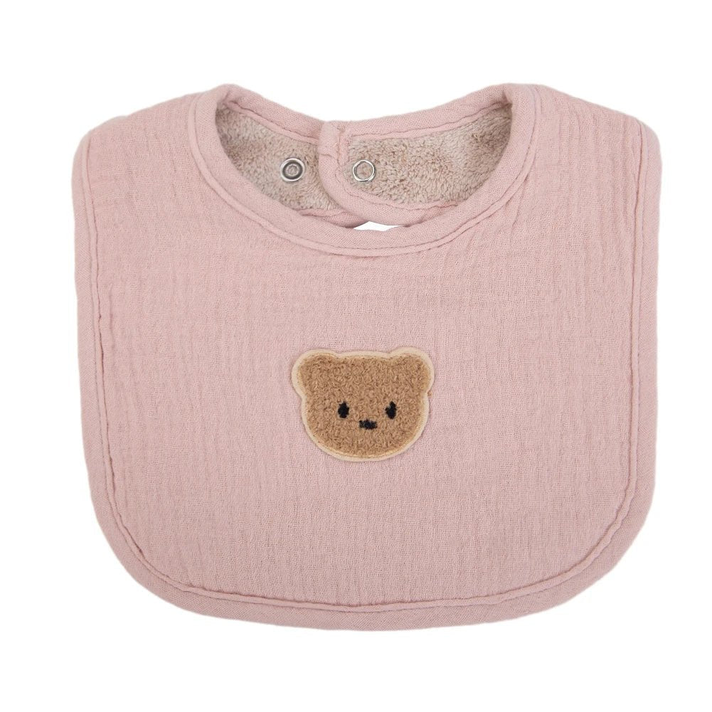 Cute Bear Muslin Cotton Baby Bibs U - Absorbent Pockets - BabyHaven