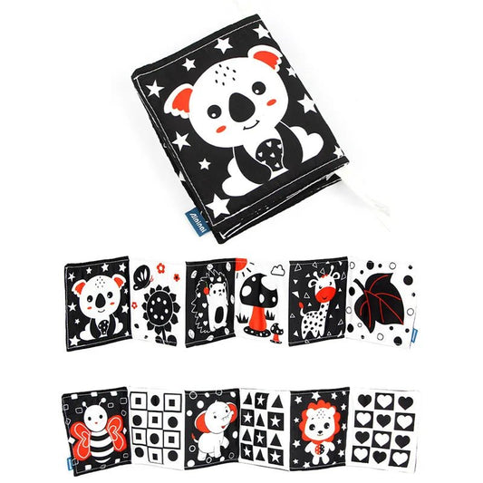 Sensory Cloth Book Baby Toys 0 12 Months Black White Montessori - BabyHaven