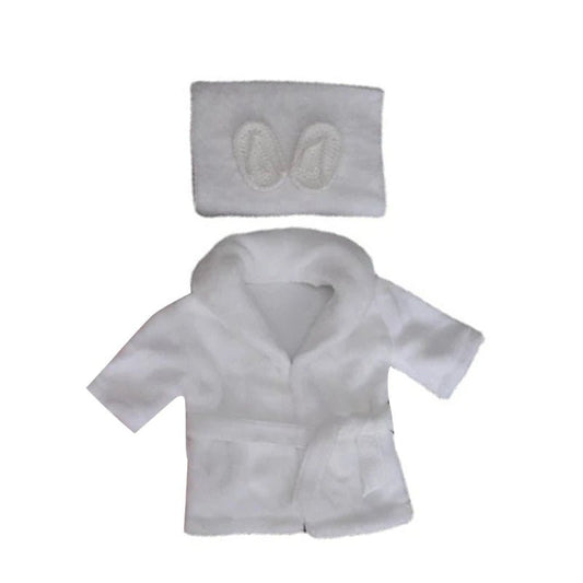 Baby Photography Props Baby Hooded Robe With Belt Bathrobes Bath Towel Cucumber slipper Set Creative Photo Outfit for 0 - 3 Moths - BabyHaven