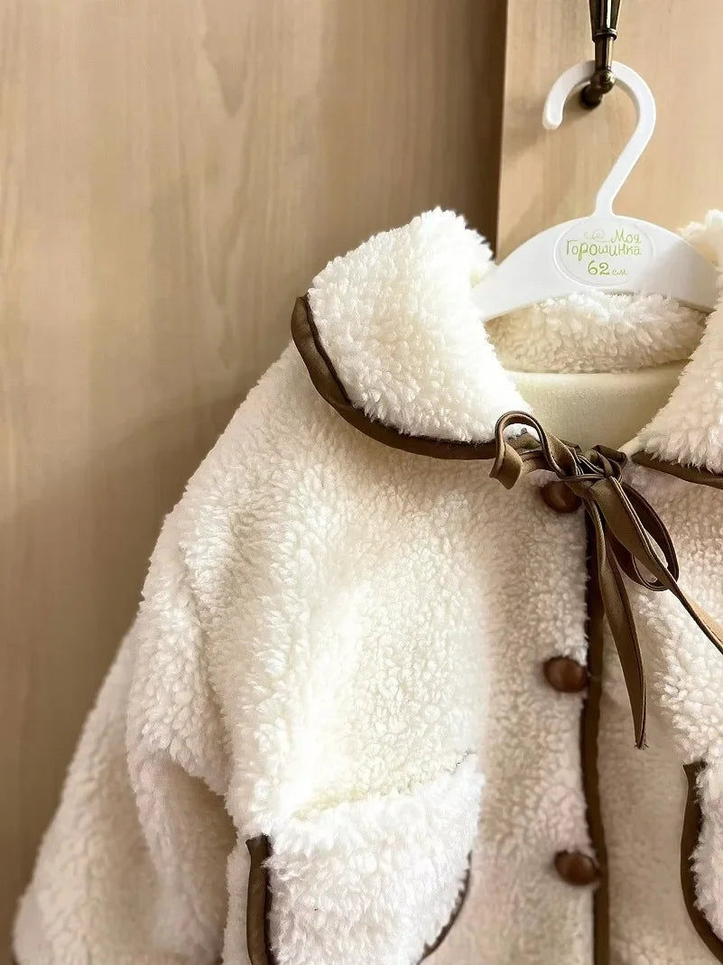 Baby Girls Warm Winter Coats Faux Fur Teddy Coat Lamb Kids Clothes Infant Overcoat Snow Suit Girls Boys Clothing 2 3 4 6 7 Years