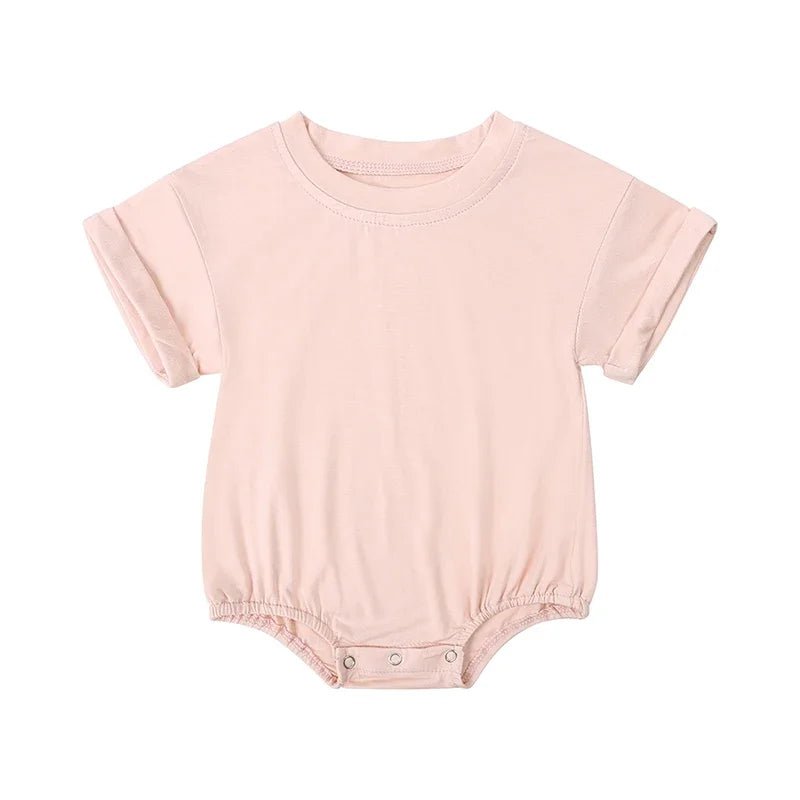 Infant Bamboo Fiber Romper Summer Essential Solid Color Customized T-Shirt Short Sleeve Newborn Bodysuit Baby Jumpsuit 3 - 24 Months - BabyHaven