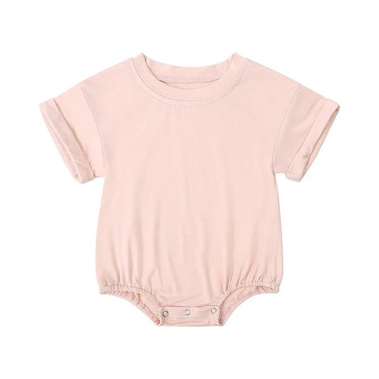 Infant Bamboo Fiber Romper Summer Essential Solid Color Customized T-Shirt Short Sleeve Newborn Bodysuit Baby Jumpsuit 3 - 24 Months - BabyHaven