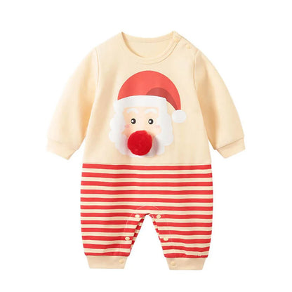 Baby Romper with Hat Newborn Xmas Costume Infant Christmas Outfit Boys Girls Santa Claus One-Piece Reindeer Jumpsuit 0-18 Months
