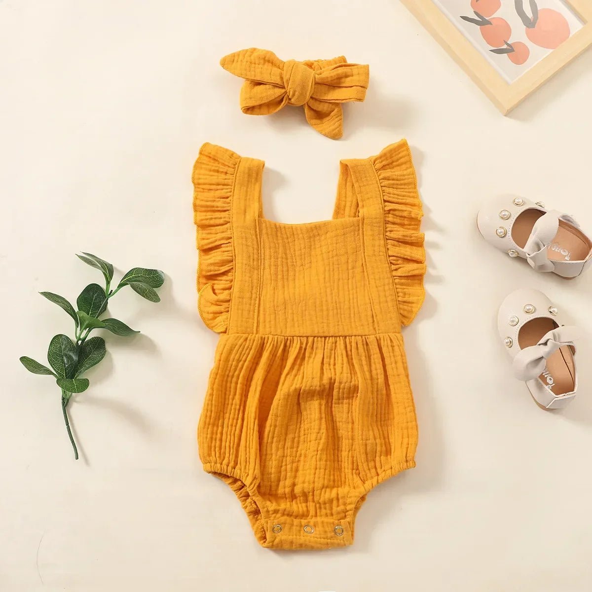 Summer Newborn Infant Baby Girls Romper Headband Outfit - BabyHaven