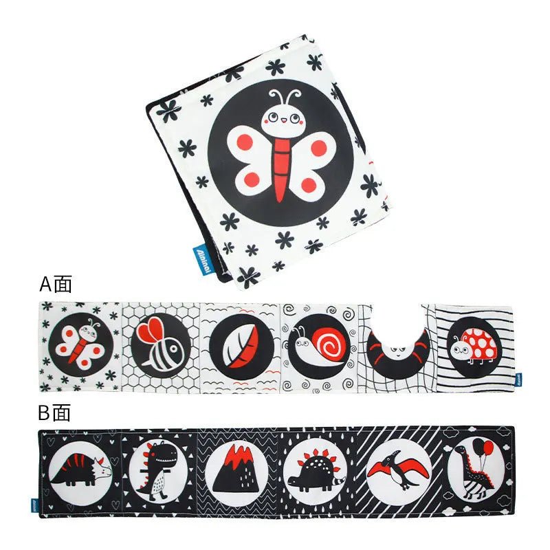 Sensory Cloth Book Baby Toys 0 12 Months Black White Montessori - BabyHaven