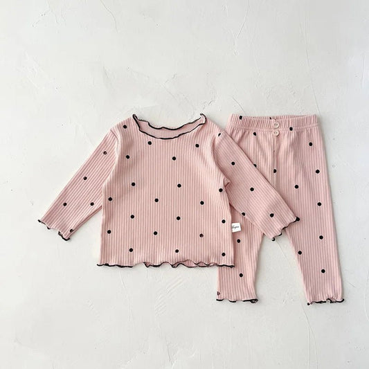 Spring Baby Set Dot Print Infant Girls Sleeper - BabyHaven