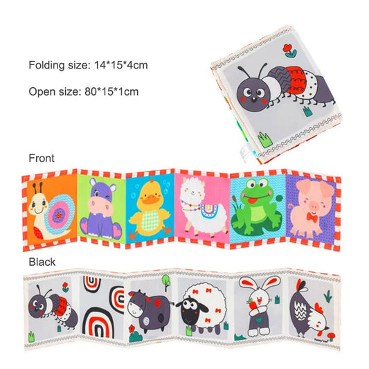 Sensory Cloth Book Baby Toys 0 12 Months Black White Montessori - BabyHaven