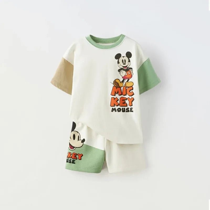 Simba Printed Boys Tracksuit Summer Short Sleeve Suit Children's Loose Fashion Baby T-Shirt Outfit - BabyHaven