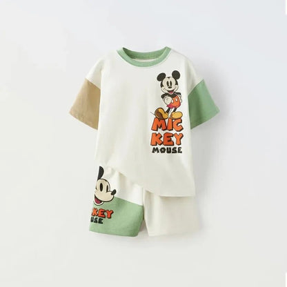 Simba Printed Boys Tracksuit Summer Short Sleeve Suit Children's Loose Fashion Baby T-Shirt Outfit - BabyHaven