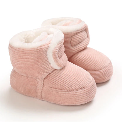 Winter Baby Cotton Shoes Thick Plush Snow Boots Soft Casual Walking Shoes for 0-18 Month Old Comfortable Toddler Footwear