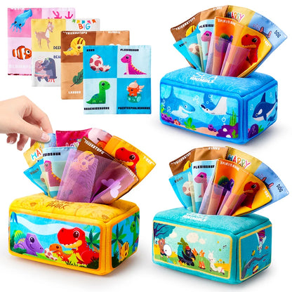 Baby Draw Paper Towel Tearing Tissue Box Montessori Toy