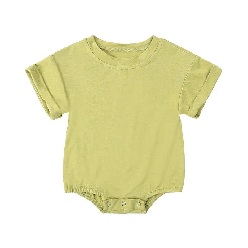 Infant Bamboo Fiber Romper Summer Essential Solid Color Customized T-Shirt Short Sleeve Newborn Bodysuit Baby Jumpsuit 3 - 24 Months - BabyHaven