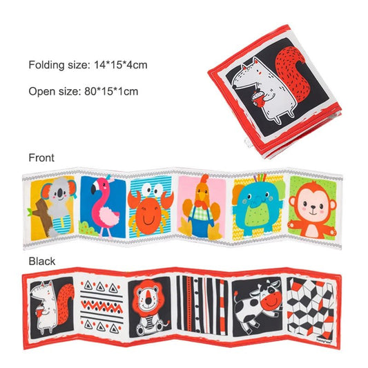 Sensory Cloth Book Baby Toys 0 12 Months Black White Montessori - BabyHaven