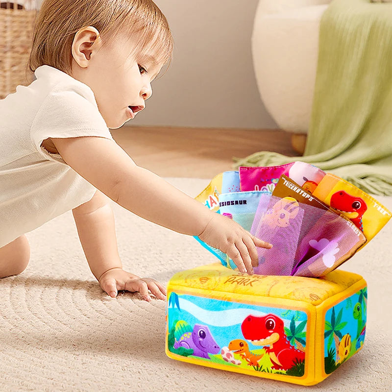 Baby Draw Paper Towel Tearing Tissue Box Montessori Toy